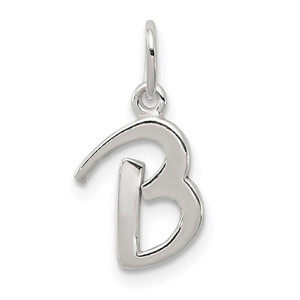 Sterling Silver Letter B Initial Charm - QC-B04E1305-1336