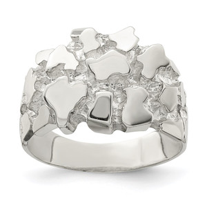 Sterling Silver Men's Nugget Ring - QR-63F996A9-4850