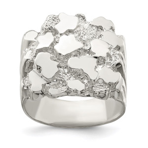 Sterling Silver Men's Nugget Ring - QR-C7EBE122-3407