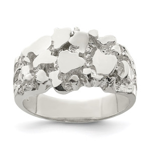 Sterling Silver Men's Nugget Ring - QR-CEBB52A2-1243