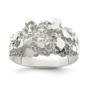 Sterling Silver Men's Nugget Ring - QR-D3958D7E-9304