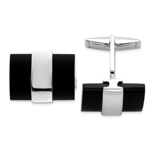 Sterling Silver Onyx Cuff Links - QQ-458984DB-9813