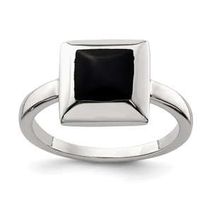 Sterling Silver Onyx Ring - QR-F99D0120-1007