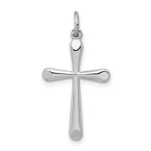 Sterling Silver Platinum-plated Cross Charm - QC-F381EB53-5971