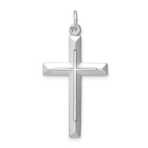 Sterling Silver Platinum-plated Cross Pendant - QC-DE9DB493-4799