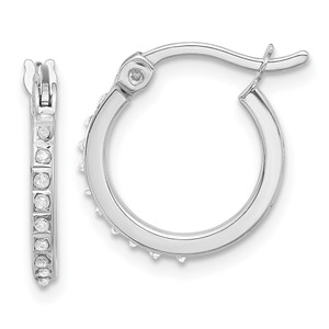 Sterling Silver Platinum-plated Diamond Mystique Hoop Earrings - QD-A4A2A550-2049
