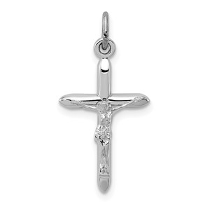 Sterling Silver Platinum-plated Passion Crucifix Charm