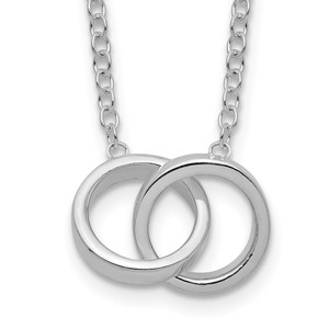 Sterling Silver Polished 2-Rings Necklace - QG-F9DFC571-6706