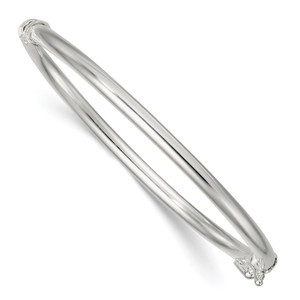 Sterling Silver Polished 3.00mm Hinged Baby Bangle