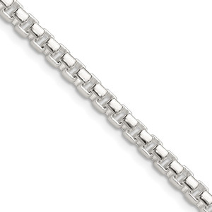 Sterling Silver Polished 4mm Round Box Chain - QF-77BD8170-3353