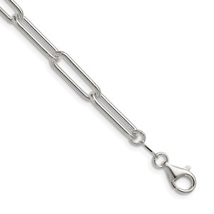Sterling Silver Polished 5.5mm Paperclip Chain - QP-E6B5B6FC-6397