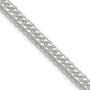 Sterling Silver Polished 5.7mm Double Diamond-cut Curb Chain - QD-F115ECB0-5714
