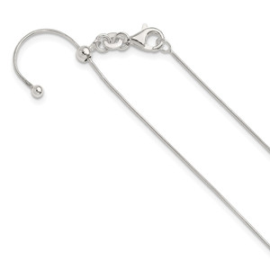 Sterling Silver Polished Adjustable Necklace - QG-2D190A3D-5339