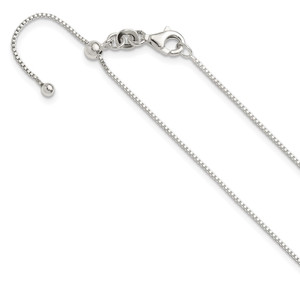 Sterling Silver Polished Adjustable Necklace - QG-ABA717CA-3680