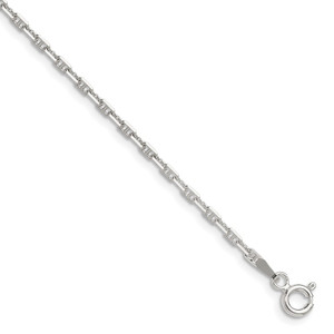 Sterling Silver Polished and D/C 2mm Mariner Link Chain - QM-9DB4295D-1498