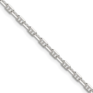 Sterling Silver Polished and D/C 3mm Mariner Link Chain - QM-2F888AE5-1752
