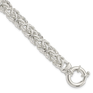 Sterling Silver Polished Byzantine Link Bracelet - QG-8310C1A5-6449