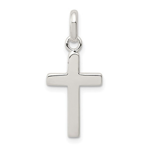 Sterling Silver Polished Cross Charm - QC-28CFCD6A-7550