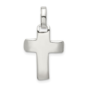 Sterling Silver Polished Cross Pendant - QC-50117B9C-6435