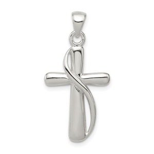 Sterling Silver Polished Cross Pendant - QC-E26FCCF7-6986
