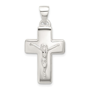 Sterling Silver Polished Crucifix Cross Pendant - QC-65687AB8-1948
