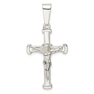 Sterling Silver Polished Crucifix Pendant - QC-24FDA122-3657