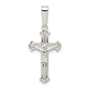 Sterling Silver Polished Crucifix Pendant - QC-4B9F013F-7548