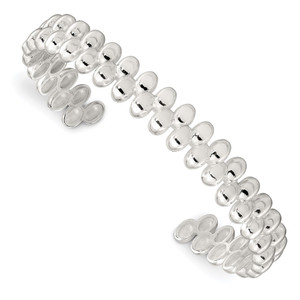 Sterling Silver Polished Cuff Bangle - QB-52E281F5-8317