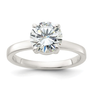 Sterling Silver Polished CZ Ring - QR-F08102BA-8825