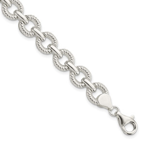 Sterling Silver Polished Fancy Link Bracelet - QG-9500F6DA-1570