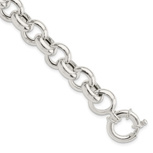 Sterling Silver Polished Fancy Link Bracelet - QG-D0B057AE-5935