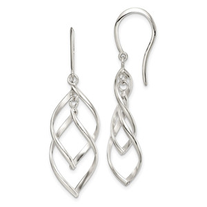 Sterling Silver Polished Fancy Twisted Dangle Earrings - QE-2CDF2E22-3812