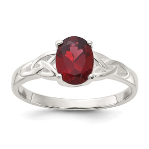 Sterling Silver Polished Garnet Ring - QR-D13C80C4-6820