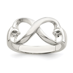 Sterling Silver Polished Heart Infinity Ring - QR-F01763DA-5692