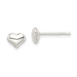 Sterling Silver Polished Heart Post Earrings - QE-D61EEDB6-8498