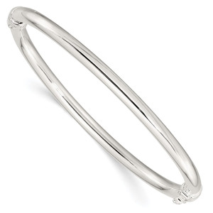 Sterling Silver Polished Hinged Bangle - QB-9E42A573-7982