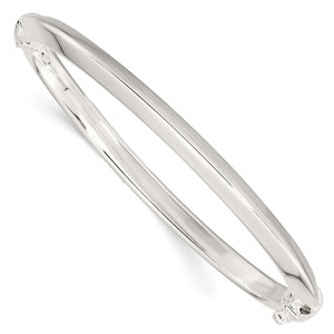 Sterling Silver Polished Hinged Bangle - QB-CE7DA4C0-9358