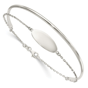 Sterling Silver Polished ID Bangle - QB-81D110BD-8212