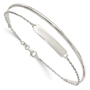 Sterling Silver Polished ID Bangle - QB-CB5F321B-6435