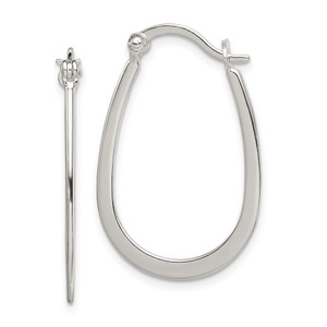 Sterling Silver Polished Oval Hoop Earrings - QE-CCD24955-6233