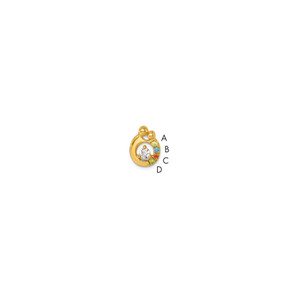14k 4 Birthstone and Dia Mother/Child Chain Slide Semi-mount