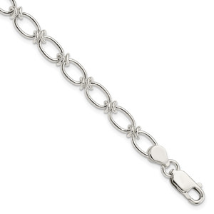 Sterling Silver Polished Oval Link Bracelet - QG-062465C4-7544