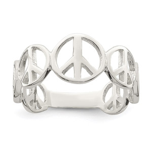 Sterling Silver Polished Peace Ring - QR-1F36A8E5-9312