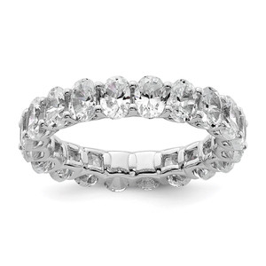 14k 4 carat Lab Grown Diamond VS/SI+ G+ Oval Complete Prong Set Size 8 Eternity Band