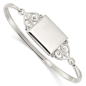 Sterling Silver Polished Rectangular 20mm Locket Bangle - QB-E749BBB0-7685