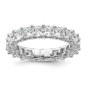 14k 4 carat Lab Grown Diamond VS/SI+ G+ Princess Complete Prong Set Size 4 Eternity Band