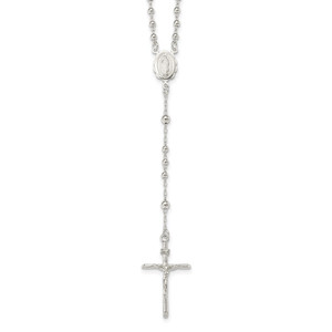 Sterling Silver Polished Rosary Necklace - QH-E5BA8055-9659