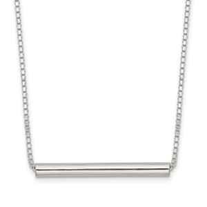 Sterling Silver Polished Slide Bar Necklace