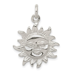 Sterling Silver Polished Sun Pendant - QC-81201AA3-5499