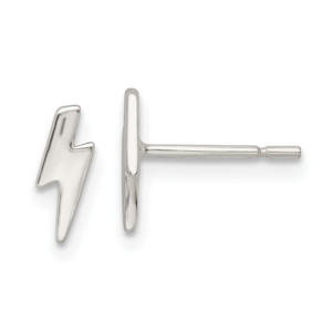 Sterling Silver Polished Tiny Lightning Post Earrings